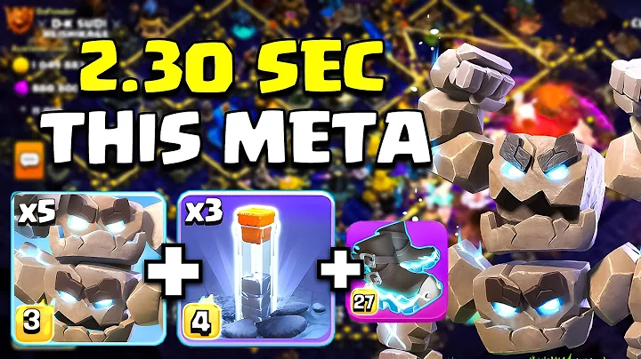 TH18 Meteor Golem + Totem Spell + Electro Boots Attack Strategy - TH18 Rank Battle Attack in coc