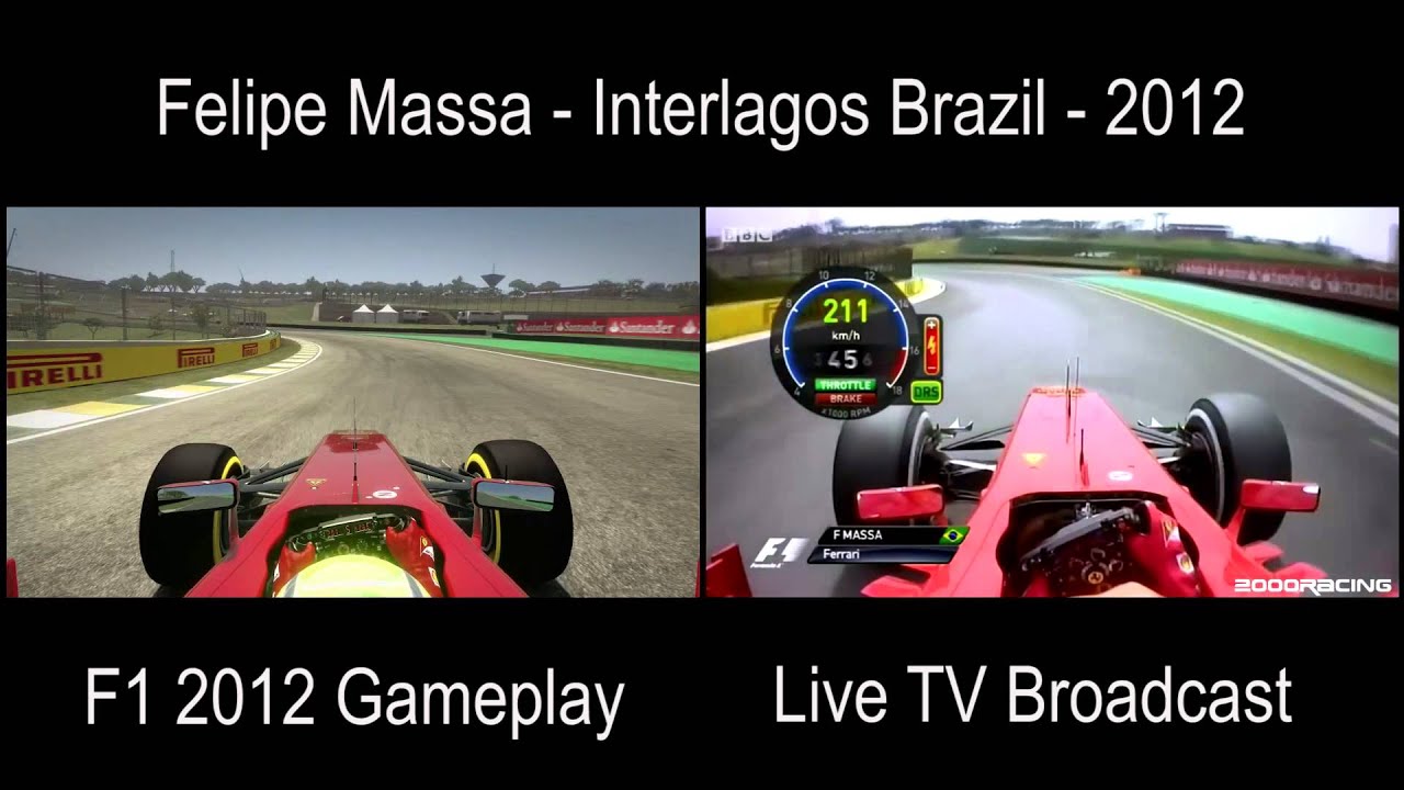 Felipe Massa Brazilian Grand Prix 2012 - Q2 Split Screen Live TV x Gameplay Codemasters F1