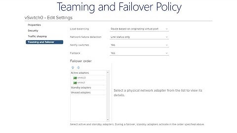 VMware vSphere Virtual Switch Teaming and Failover Policy - Virtual Network -30