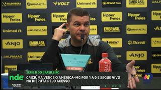 Criciúma vence América-MG e segue na briga pelo acesso à Série A