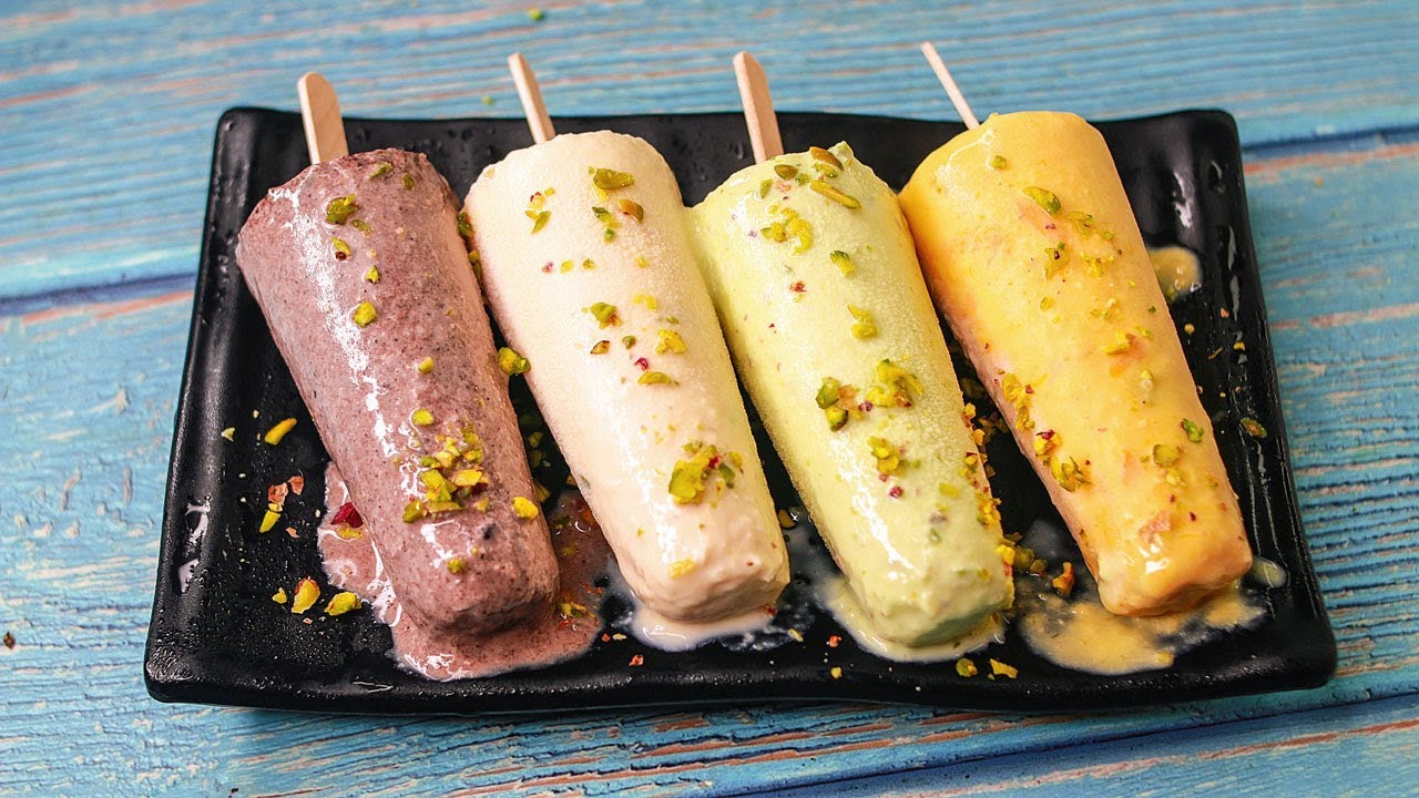 4 Flavor Malai Kulfi Recipe Mango Kulfi Chocolate Kulfi Pista