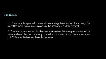 Modern Harmony - Lesson 8b: Pitch class sets and other similar techniques (exercises)