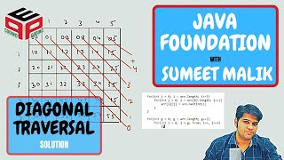 Diagonal Traversal - Solution | 2-D Arrays | Data Structures and Algorithms in JAVA