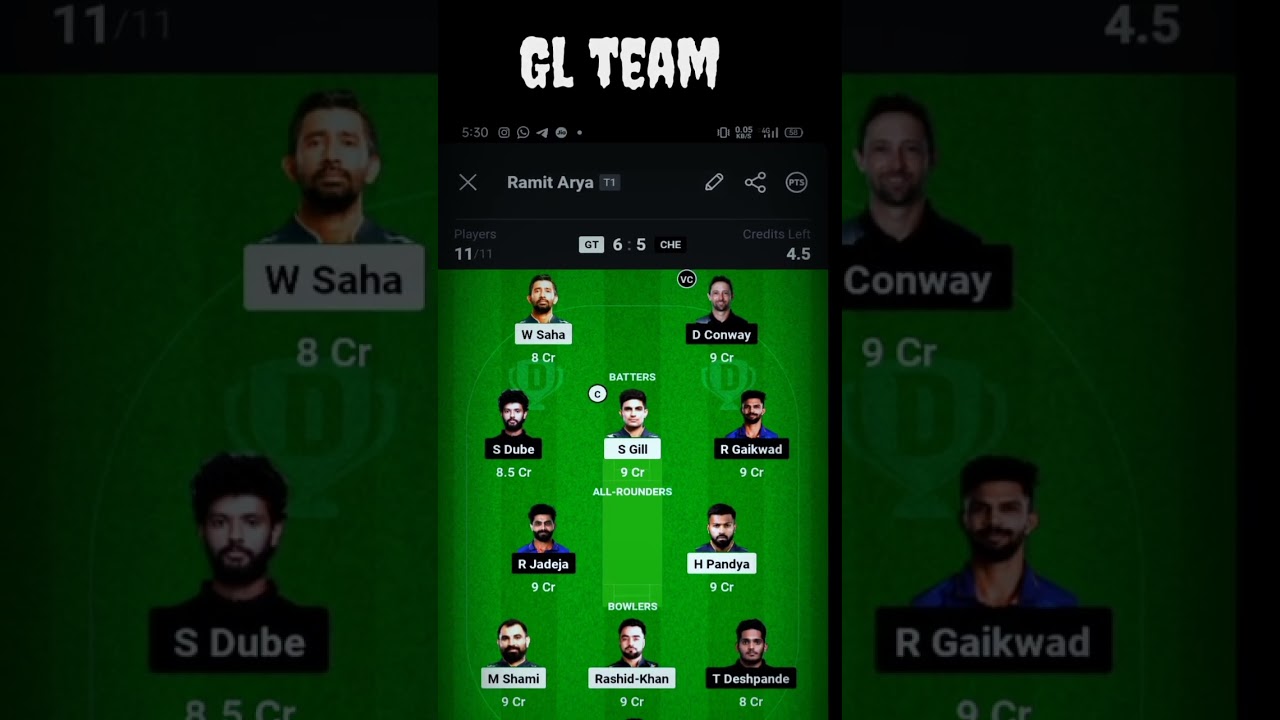 CSK vs gt dream 11 team ✅GT vs CSK dream 11 team today ✅