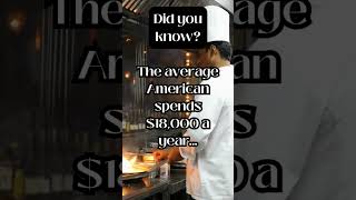 The average American spends $18,000 on dining out. How much do you spend?  Comment 👇#SpendingHabits
