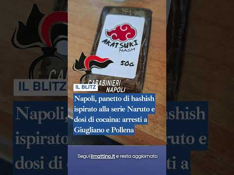 Video Napoli, panetto di hashish ispirato alla serie Naruto e dosi di cocaina