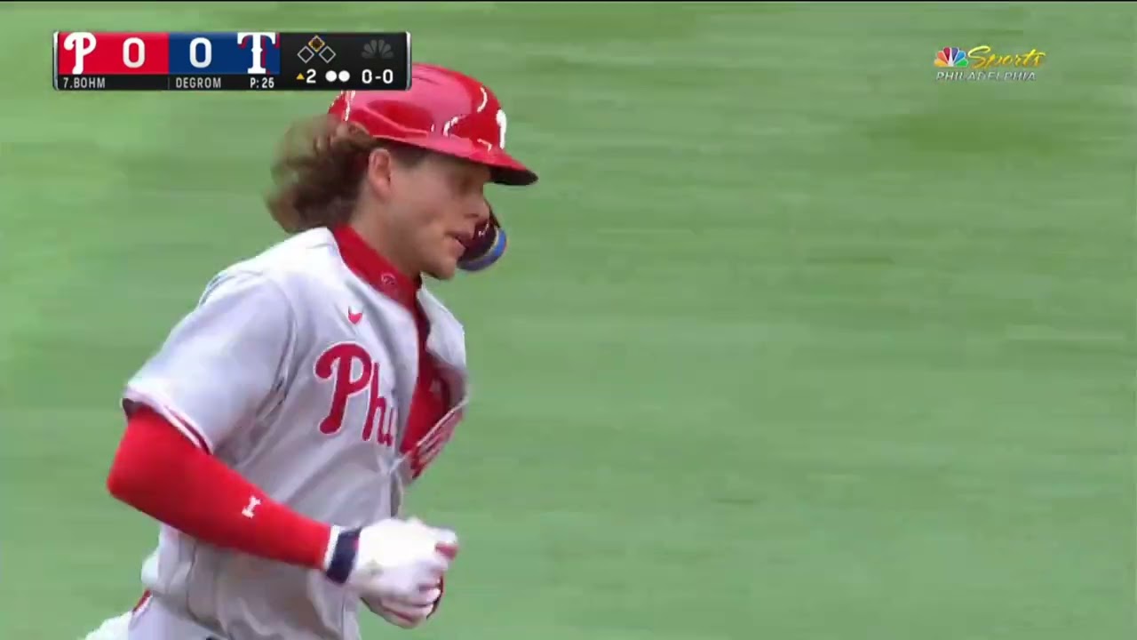 Alec Bohm CRUSHES a 99 MPH Fastball from Jacob deGrom I Phillies vs Rangers