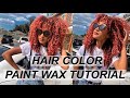 Coloring Natural Curly Hair with Color Hair Paint Wax | How to Color Natural Hair NO DAMAGE