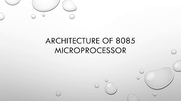 Architecture of 8085 microprocessor lecture-4