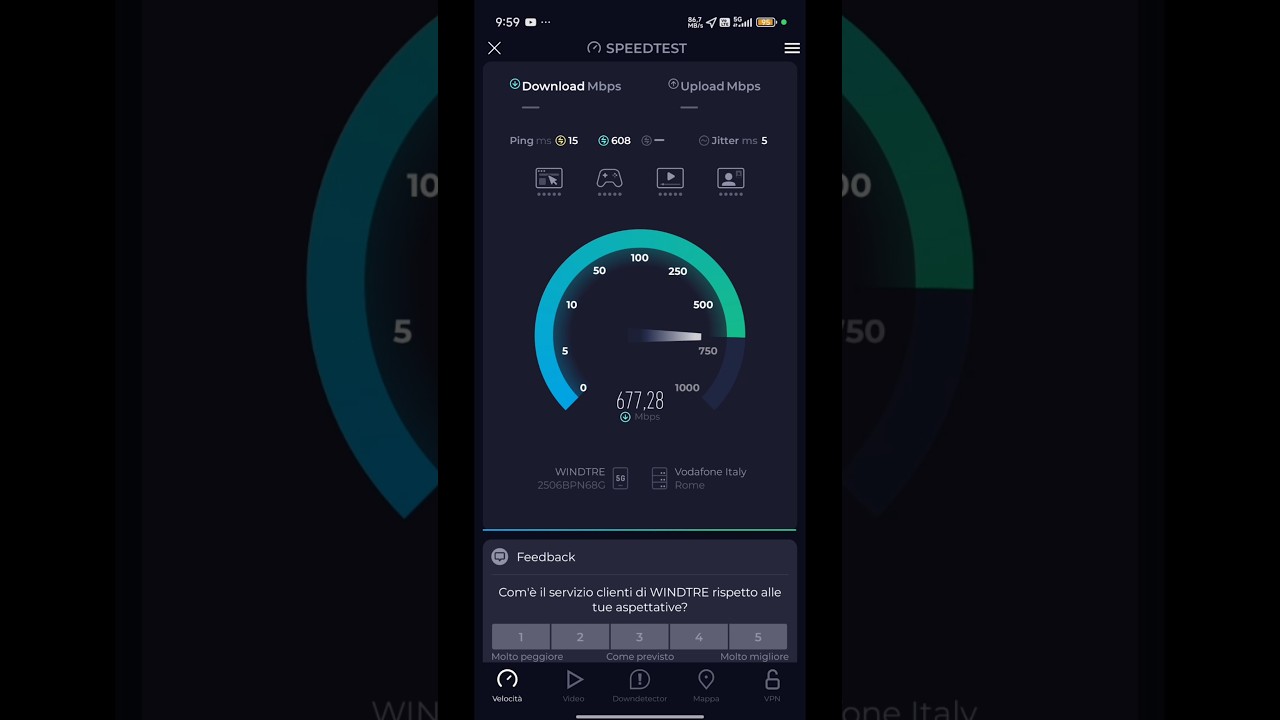Speed Test 5G ROMA WINDTRE (Via Portuense) 