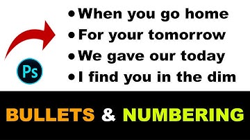 How to Use BULLETS AND NUMBERING for TEXT in Photoshop 2025