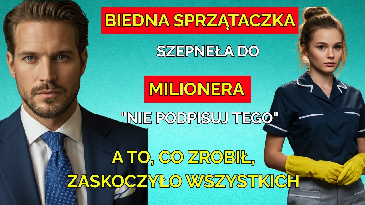 Biedna sprzątaczka wyszeptała milionerowi „Nie podpisuj tego” – jego reakcja zszokowała wszystkich
