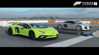 FM7 World's Greatest Drag Race: Aventador Sv, 650s, Regera, P1, 720s, Zonda, Challenger And More