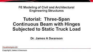 STR08 T02-VA-19 - Tutorial: Three-Span Continuous Beam with Hinges in VisualAnalysis