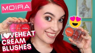 BEST CREAM BLUSH FORMULA?! | Moira Loveheat Blushes Face Swatches and Review