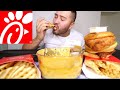 CHICK FIL A CHEESY DIP + CHICKEN BURGERS + WAFFLE FRIES