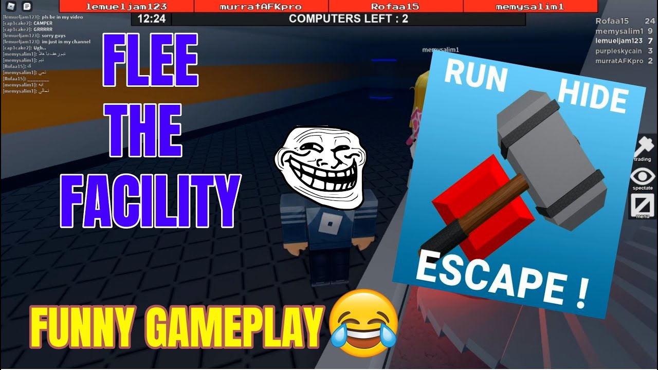 Flee The Facility Roblox Funny Gameplay Youtube - roblox funny cake flee the facility