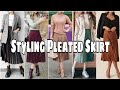 Different ideas on how to style pleated skirt