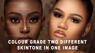 HOW I RETOUCH AND COLOR GRADE PORTRAIT WITH TWO DIFFERENT SKIN TONES