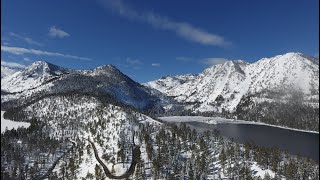 Beautiful drone shots of the California Sierras under 15 feet of snow