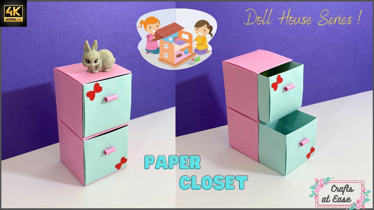 How to make Paper Closet Origami Closet Miniature Paper Furnitures Eng SubtitleCrafts At