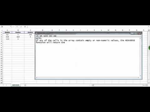 Excel MINVERSE Function - How to use MINVERSE Function