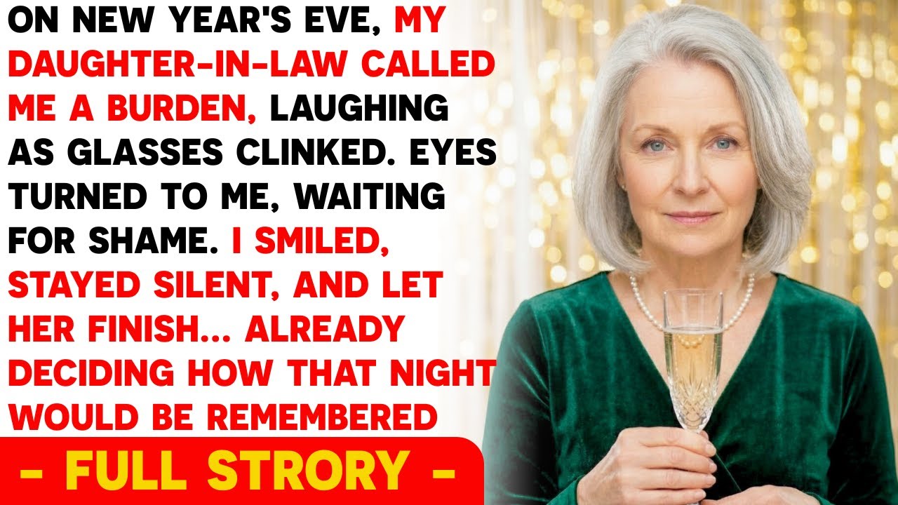 At 11:47 p.m. on New Year's Eve, my daughter-in-law raised her champagne glass in my living room and called me a burden—in front of twenty guests, in the house I'd lived in for forty-two years....
