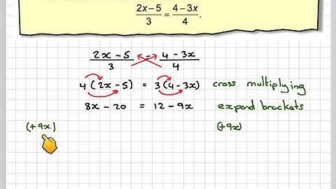 Solving an equation with fractions by cross multiplying