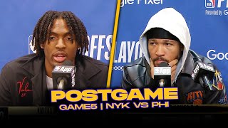Knicks/76ers Postgame, Brunson, Maxey, Oubre, Coaches Reactions | GM5, 2024 ECR1