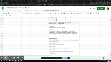 Statistics - Binomial Probability on Google Sheets Part 3