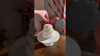 Mini 3-tier banana cream cheese cake #yogurt #healthy #dessert #pinterest #sprinkles #sweets