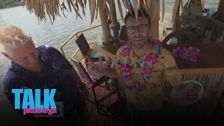 Boaz sets sail on the three rivers aboard a cruising tiki boat | Getaway Week