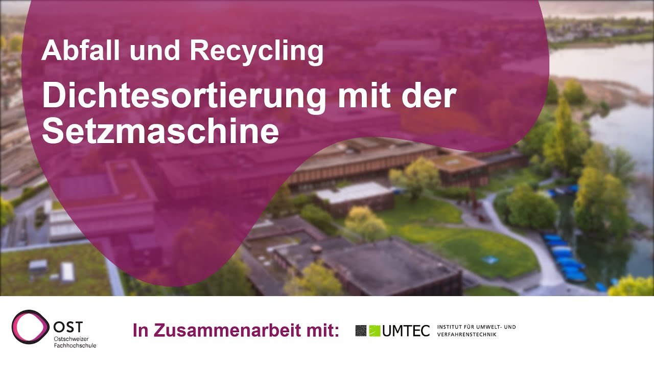Abfall und Recycling: Dichtesortierung Setzmaschine