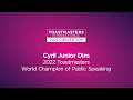 2022 toastmasters world champion of public speaking cyril junior dim