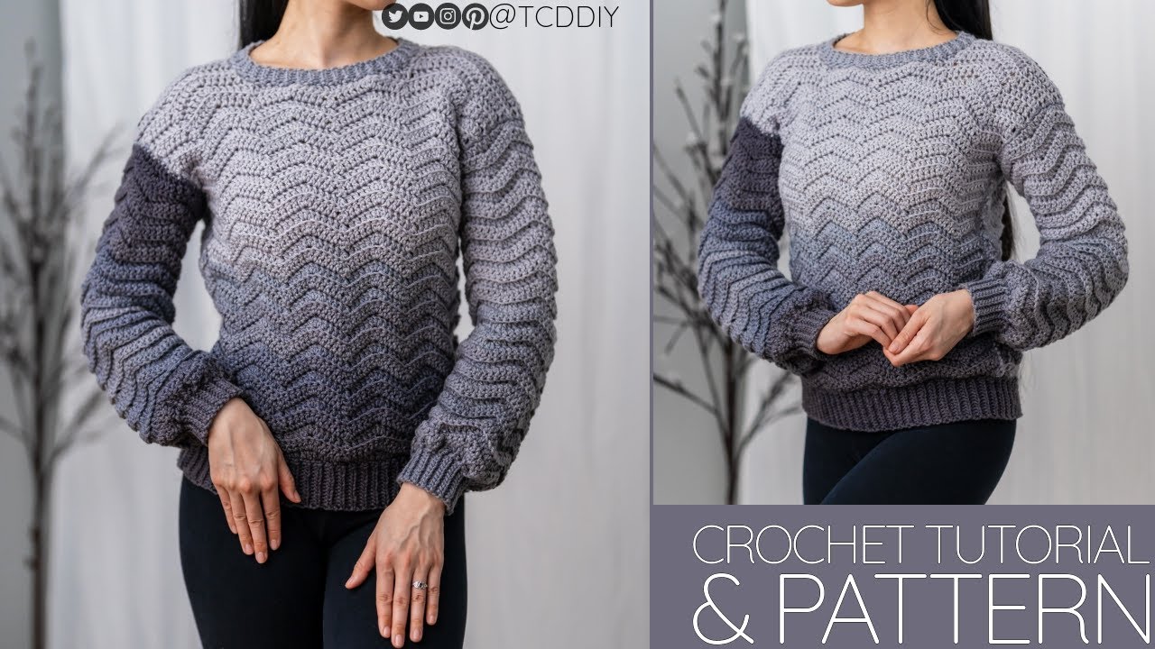 How to Crochet: Chevron Sweater  Pattern & Tutorial DIY 