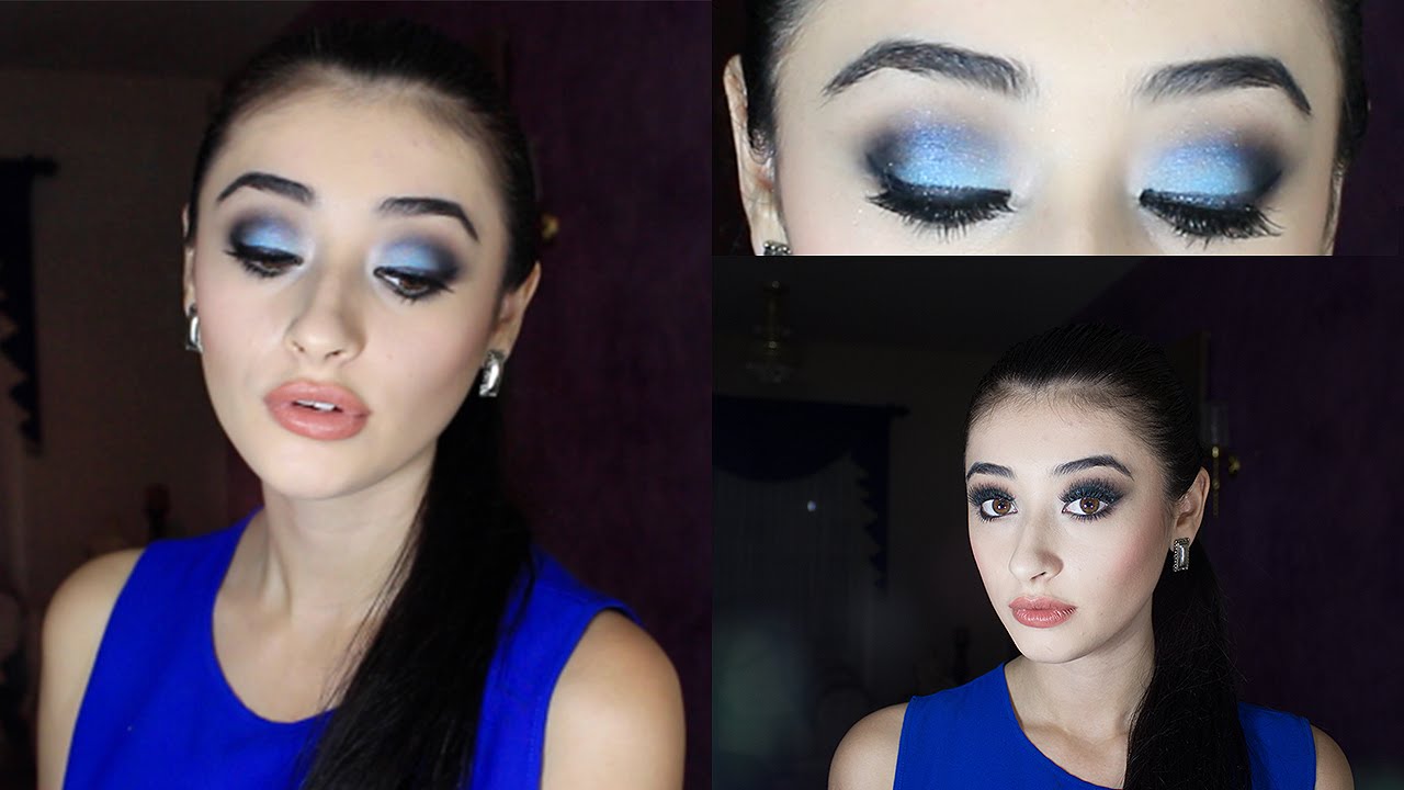 Maquillaje en tonos azules