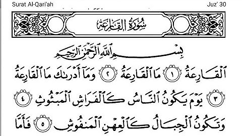 101-Surah Al-Qari'ah with Arabic text (HD) || By Mishary Rashid Al Afasy || سورة القارعة