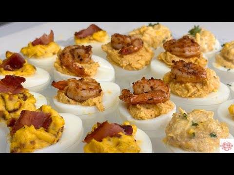 Deviled Eggs 3 Ways: Bacon, Crab, Cajun Shrimp Deviled Eggs Recipe