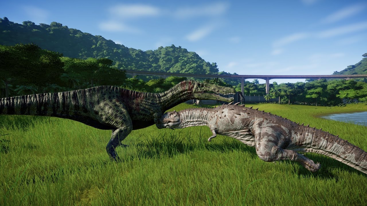 Jurassic world evolution - all skins majungasaurus vs suchomimus.