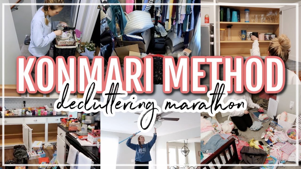 KONMARI METHOD CLEAN AND DECLUTTER WITH ME 2021 | DECLUTTERING MARATHON | 2 HOURS OF CLEANING