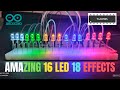 Arduino 74hc595 16 led with 18 effects | arduino led projects