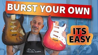 Guitar Burst - The Easy Method,  Using Water-Based Dyes