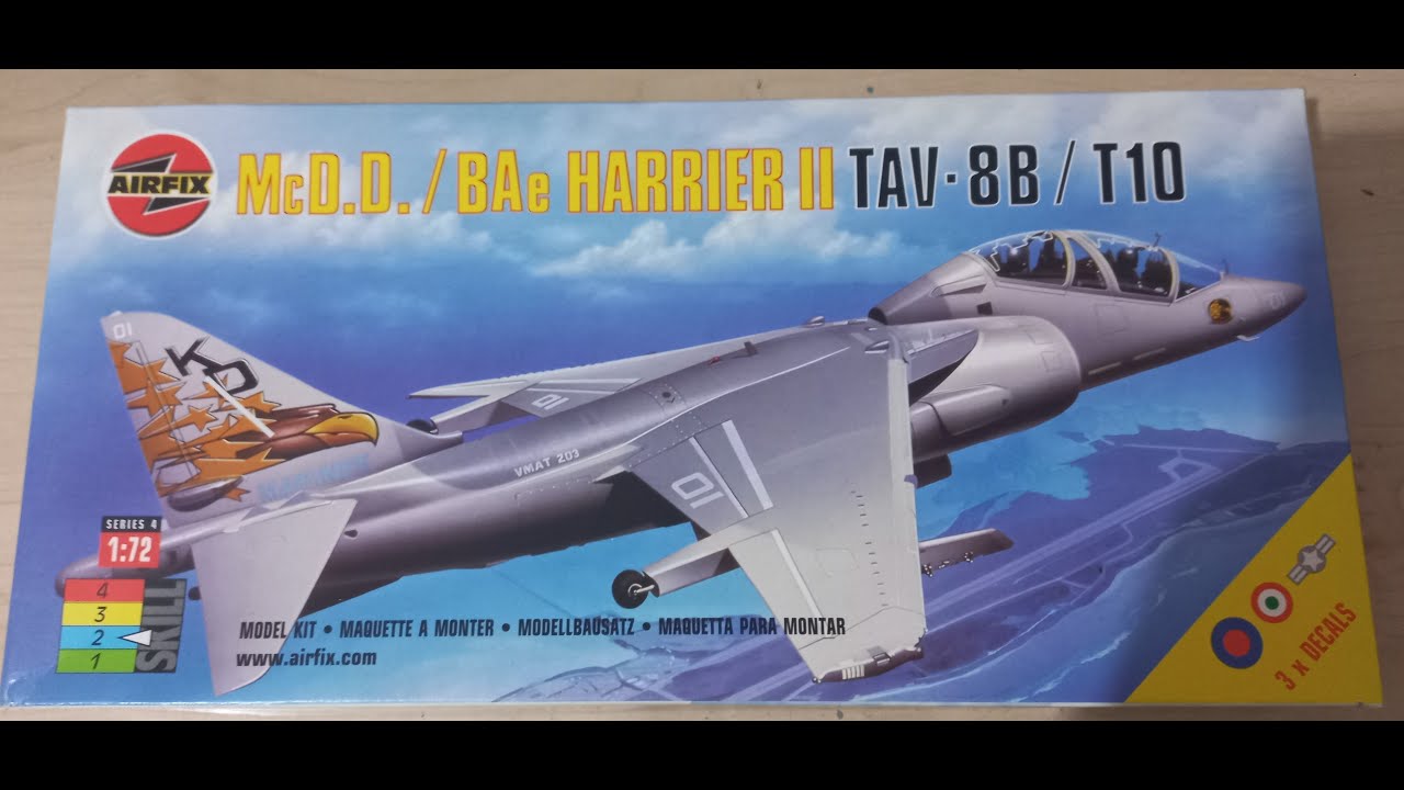 AIRFIX McD.D. / BAe Harrier 2 TAV-8B / T10 Kutu açılımı. (Unboxing) 1/72 