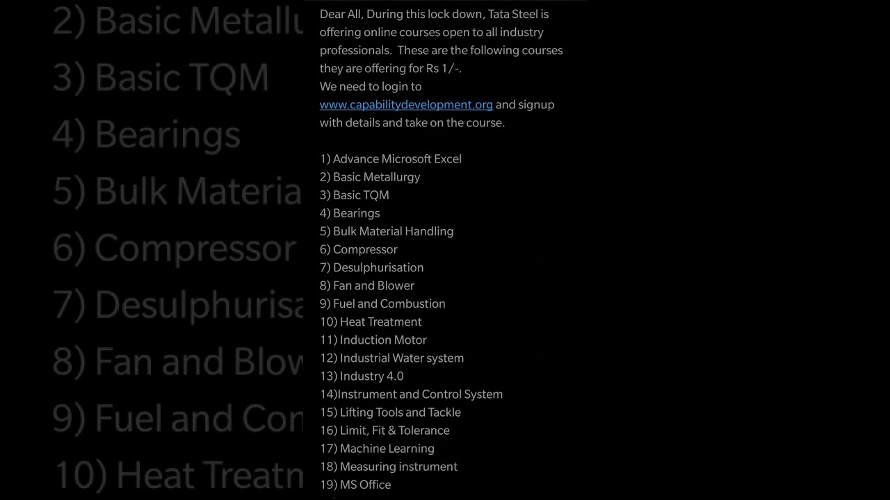 Tata Steel is offering online courses at 1₹ |