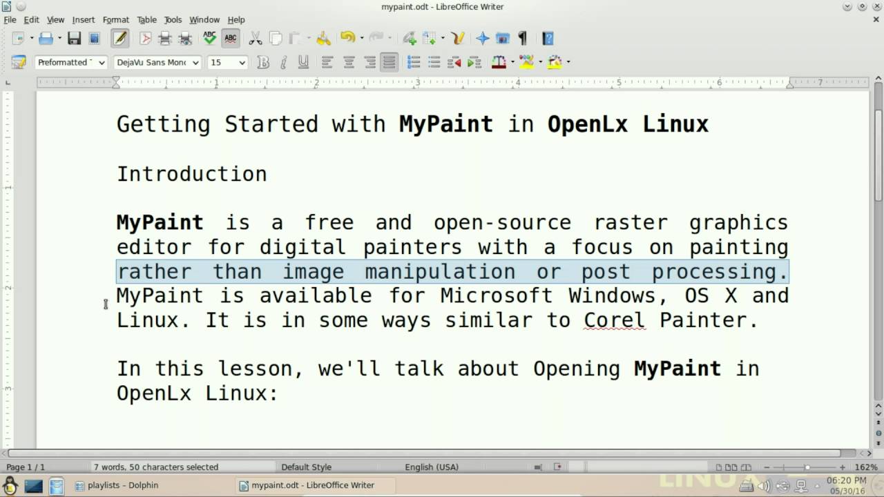 Getting Started With Mypaint in OpenLx Linux