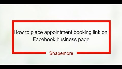 How to place appointment booking link on facebook page