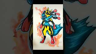 Shjny Mega Lucario and Riolu #pokemonart #pokemon #shinypokemon