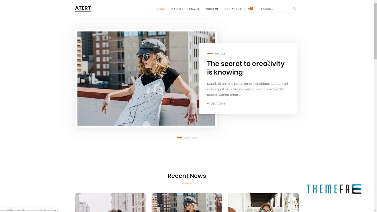 Atert - Simple and Creative WordPress Blog Theme      Denny Deforrest