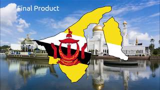 Brunei - Flag Map Speed Art