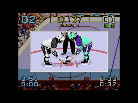 Mario Lemieux Hockey (Sega Genesis Game) - Exhibition Mode Longplay - Level: Pro